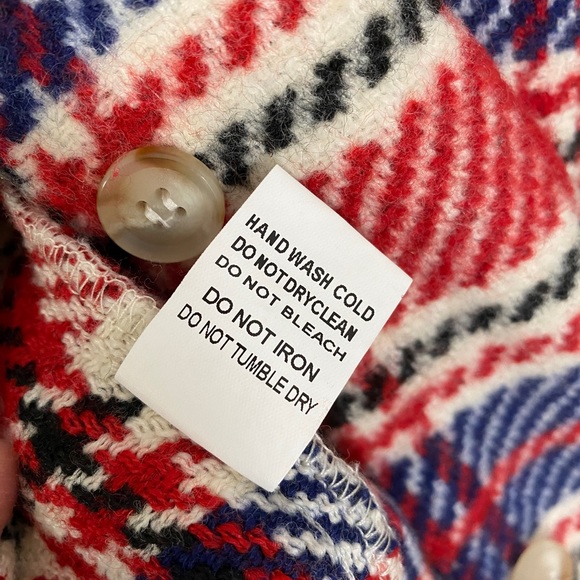 Oversized red, white and blue sweater jacket - Picture 6 of 7